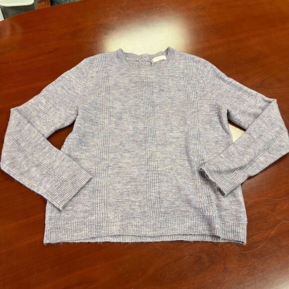 Sophie Rue Lavender Knit Back Button Sweater sz L EUC - Picture 1 of 7